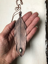 Load image into Gallery viewer, Electroformed Feather and Labradorite Necklace #2 - Moksha Collection
