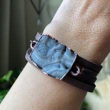 Load image into Gallery viewer, Desert Druzy &amp; Leather Wrap Bracelet/Choker - Ready to Ship
