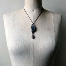 Load image into Gallery viewer, Silver Obsidian &amp; Pink Amethyst Necklace
