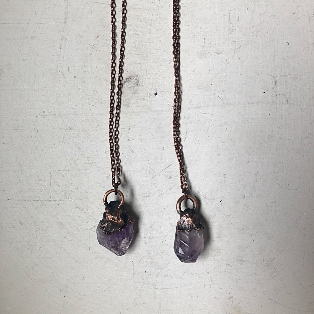 Raw Amethyst Point Necklace - Made to Order