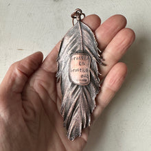 Load image into Gallery viewer, Electroformed Wild Feather Messenger Necklace - Ready to Ship
