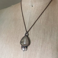 Load image into Gallery viewer, Rutile Quartz Teardrop with Clear Quartz Points Necklace - Ready to Ship
