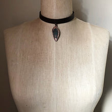 Load image into Gallery viewer, Electroformed Macaw Feather Leather Choker

