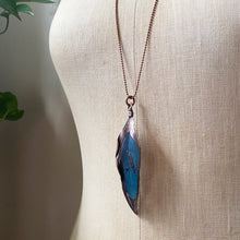Load image into Gallery viewer, Electroformed Macaw Feather Necklace - Ready to Ship

