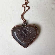 Load image into Gallery viewer, Agate Druzy “Broken Open” Heart Necklace - Ready to Ship
