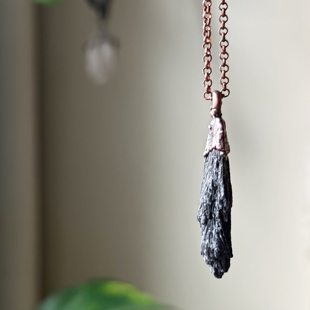Black Kyanite Necklace #1 - Ready to Ship