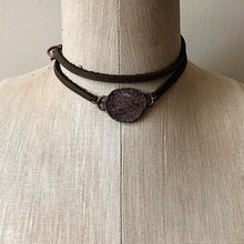 Load image into Gallery viewer, Druzy Wrap Bracelet/Choker - Light Gray with Black Speckles (Flower Moon Collection)

