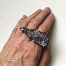 Load image into Gallery viewer, Raw Amethyst Cluster Two Finger Ring (5/17 Update)
