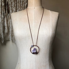 Load image into Gallery viewer, Amethyst Cluster with Rainbow Moonstone Necklace #3 - Tell Tale Heart Collection
