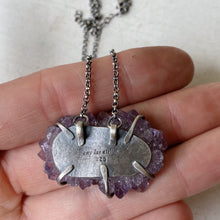 Load image into Gallery viewer, Amethyst Stalactite Slice Necklace #3- Sterling Silver
