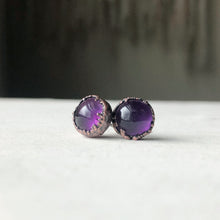 Load image into Gallery viewer, Round Amethyst Earrings #2 - Ready to Ship
