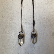 Load image into Gallery viewer, Clear Quartz Point with Rainbow Moonstone Necklace
