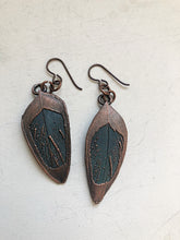 Load image into Gallery viewer, Electroformed Macaw Feather Earrings #1 - Ready to Ship (5/17 Update)
