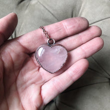 Load image into Gallery viewer, Rose Quartz Heart Necklace #2
