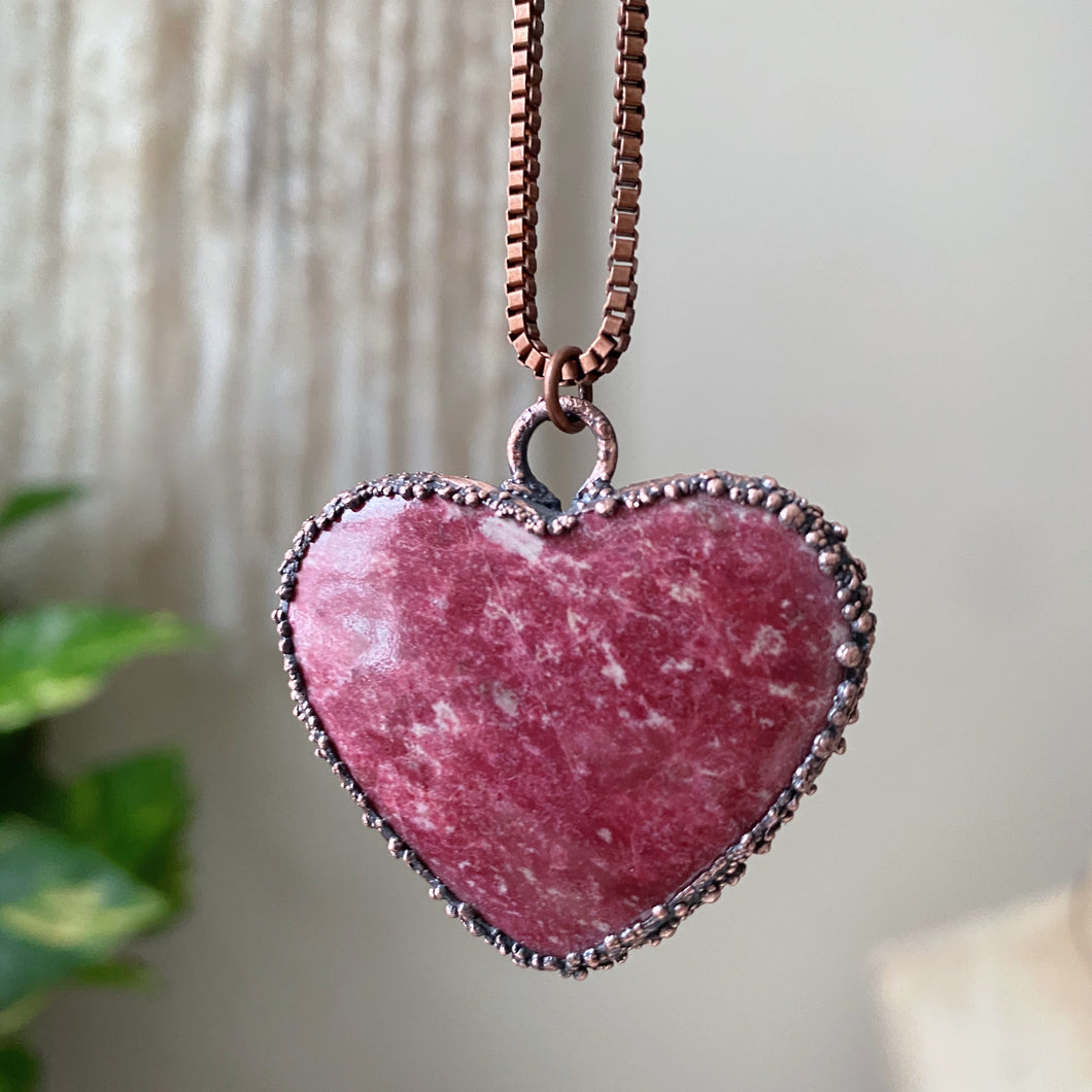Thulite Heart Necklace #1 - Ready to Ship