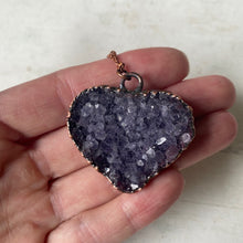 Load image into Gallery viewer, Amethyst Druzy Heart Necklace #1 - Ready to Ship
