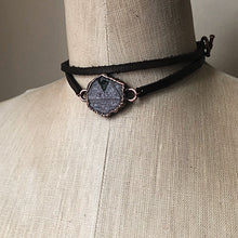 Load image into Gallery viewer, Raw Ruby and Leather Wrap Bracelet/Choker #1 (Ready to Ship) - Darkness Calling Collection
