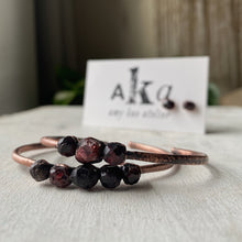 Load image into Gallery viewer, Raw Garnet Cuff Bracelet (5 Stone) - Ready to Ship
