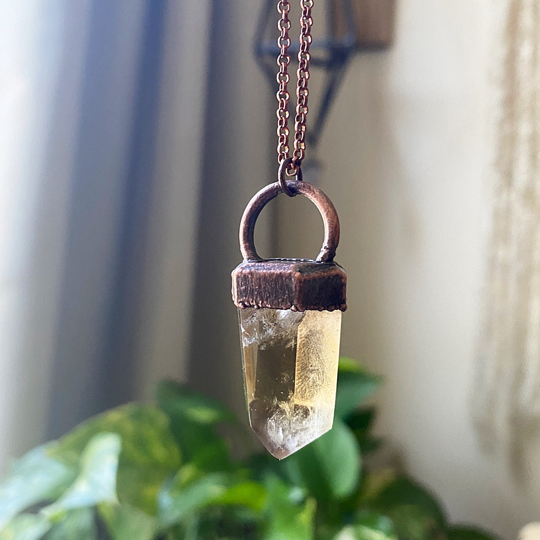 Polished Citrine Point Necklace #3 - Ready to Ship