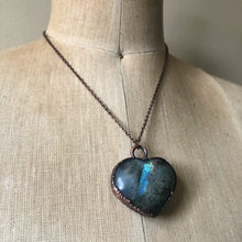 Load image into Gallery viewer, Labradorite Heart Necklace #3
