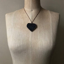 Load image into Gallery viewer, Dark Amethyst Druzy Heart Necklace - Ready to Ship
