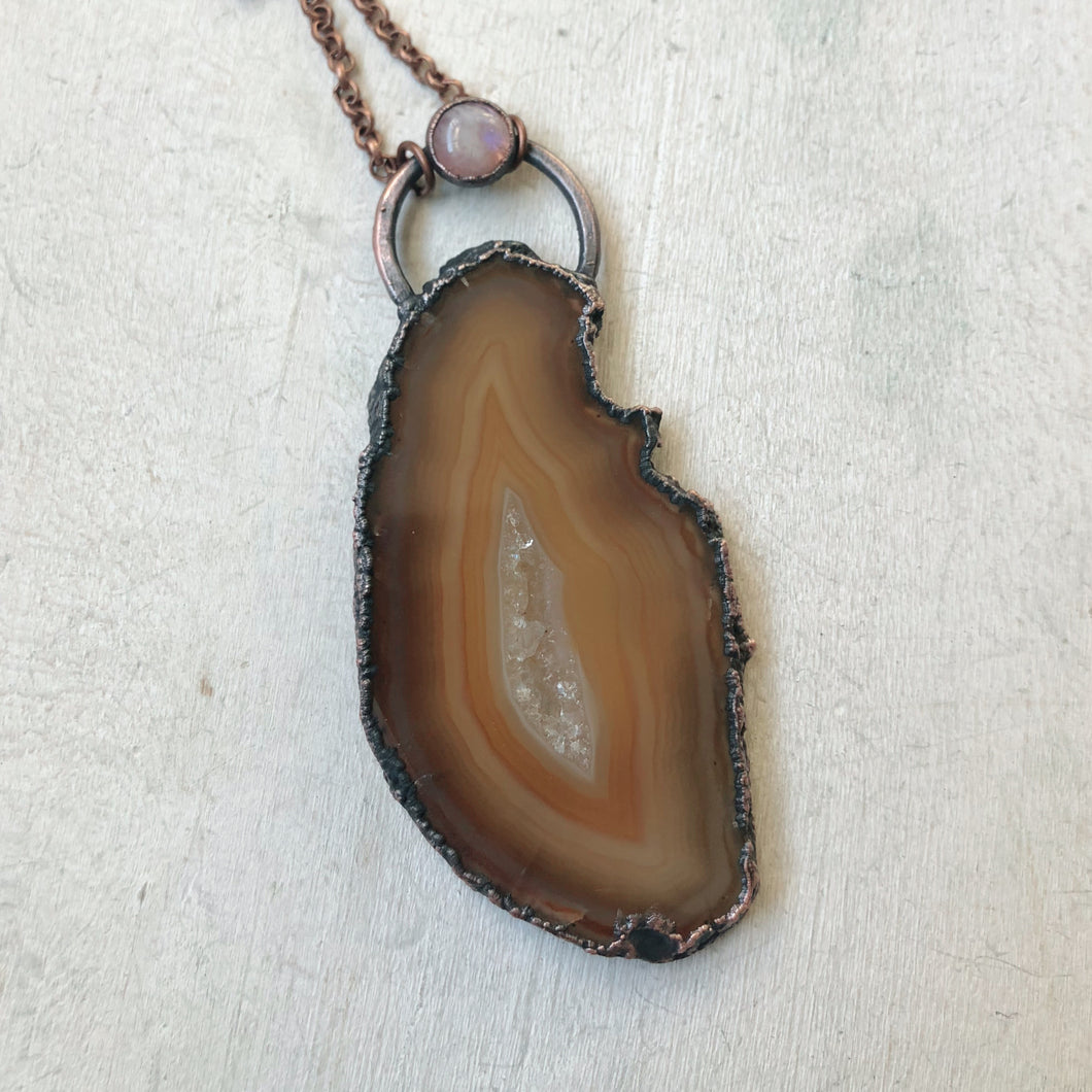 Agate Slice Portal of the Infinite Heart Necklace - Ready to Ship
