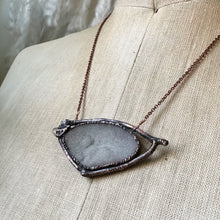 Load image into Gallery viewer, Smoky Druzy &amp; Clear Quartz Necklace - Ready to Ship
