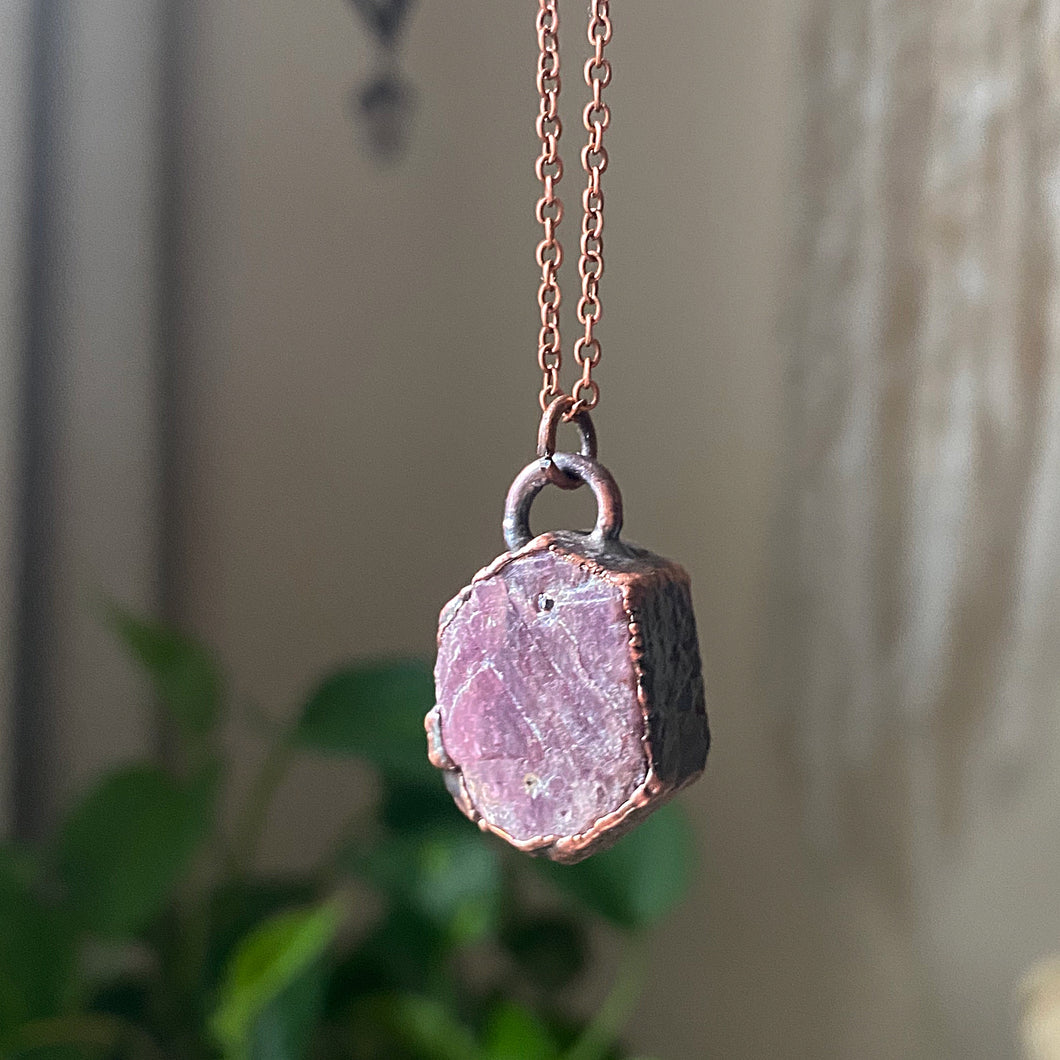 Raw Ruby Necklace # 3- Ready to Ship