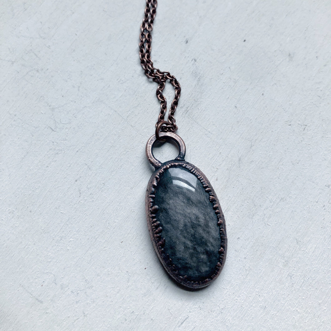 Silver Obsidian Necklace #3