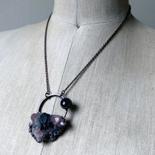 Load image into Gallery viewer, Pink &amp; Grey Amethyst Necklace with Grey Moonstone
