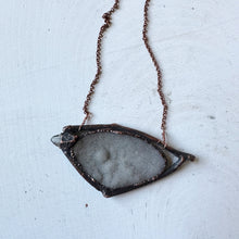 Load image into Gallery viewer, Smoky Druzy &amp; Clear Quartz Necklace - Ready to Ship
