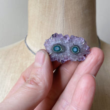Load image into Gallery viewer, Amethyst Stalactite Slice Necklace #3- Sterling Silver
