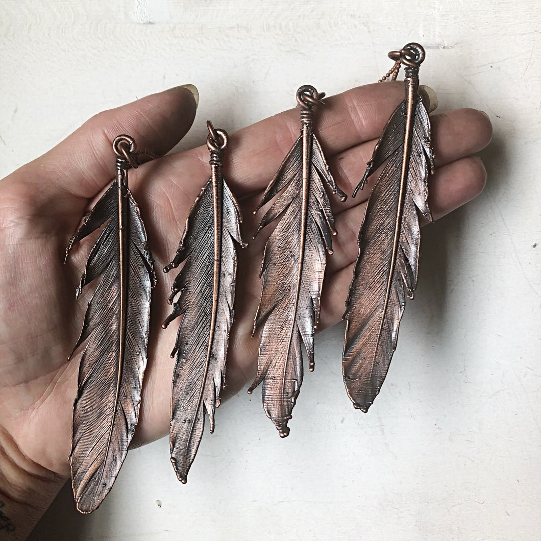 Electroformed Feather Necklace (Wild) - Moksha Collection