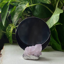 Load image into Gallery viewer, Amethyst Spirit Quartz Crescent Moon Scrying Mirror - Ready to Ship

