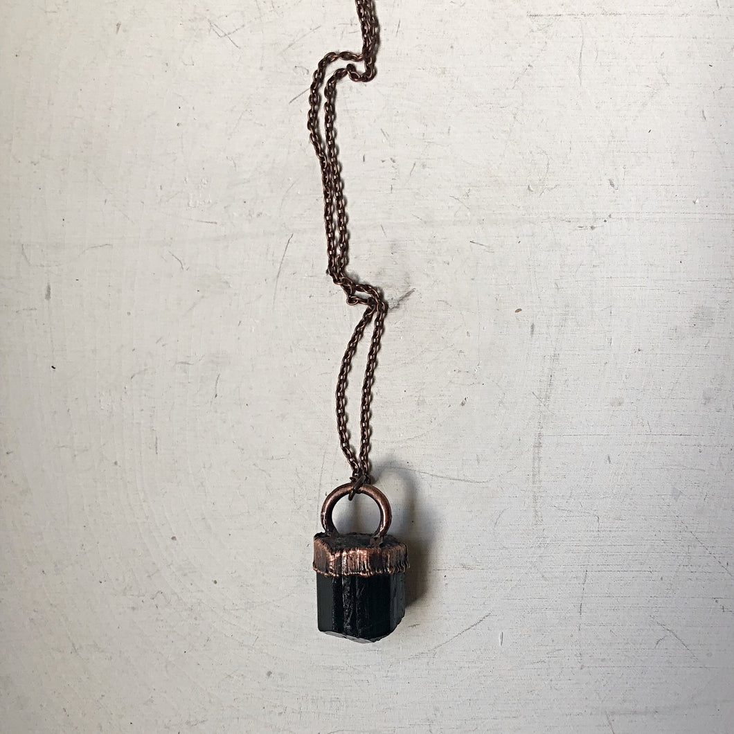 Raw Black Tourmaline Necklace - Ready to Ship