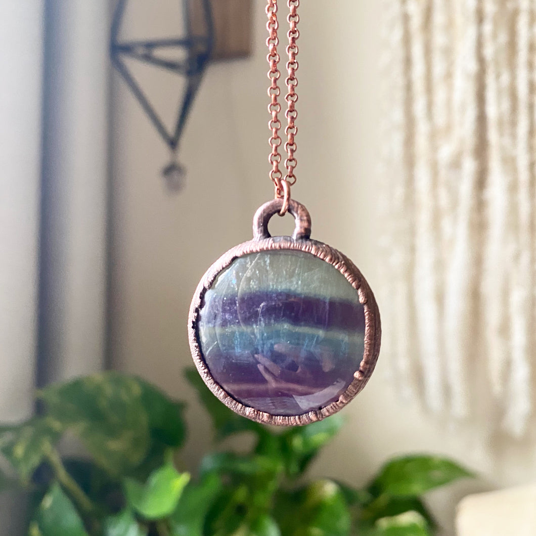 Fluorite Moon Necklace #2 - Ready to Ship