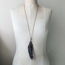 Load image into Gallery viewer, Electroformed Feather Necklace with Raw Chakra Stones #1 - Ready to Ship
