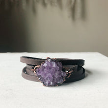 Load image into Gallery viewer, Amethyst Rosette Wrap Bracelet/Choker #2 - Ready to Ship
