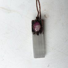 Load image into Gallery viewer, Selenite &amp; Pink Sapphire Necklace - Ready to Ship
