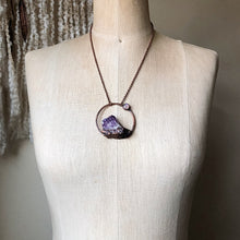 Load image into Gallery viewer, Amethyst Cluster with Rainbow Moonstone Necklace #4 - Tell Tale Heart Collection
