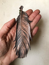 Load image into Gallery viewer, Electroformed Feather and Labradorite Necklace #2 - Ready to Ship
