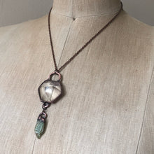 Load image into Gallery viewer, Clear Quartz Hexagon &amp; Raw Green Kyanite Necklace
