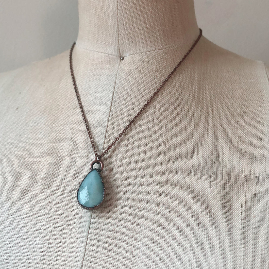 Faceted Amazonite Teardrop Necklace - Ready to Ship