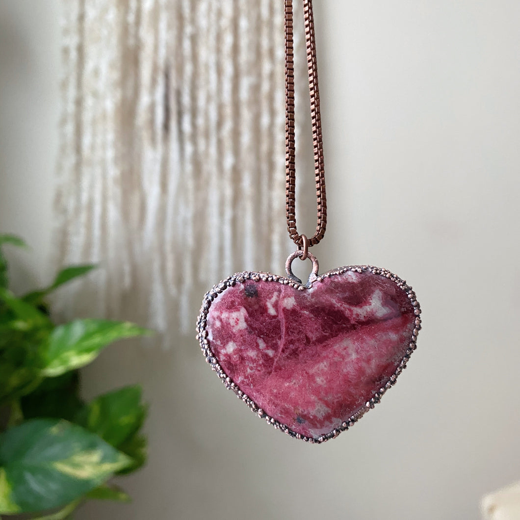 Thulite Heart Necklace #5 - Ready to Ship