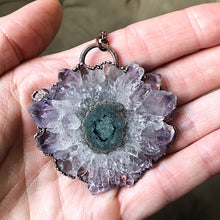 Load image into Gallery viewer, Amethyst Stalactite Slice Necklace - Snow Moon Collection
