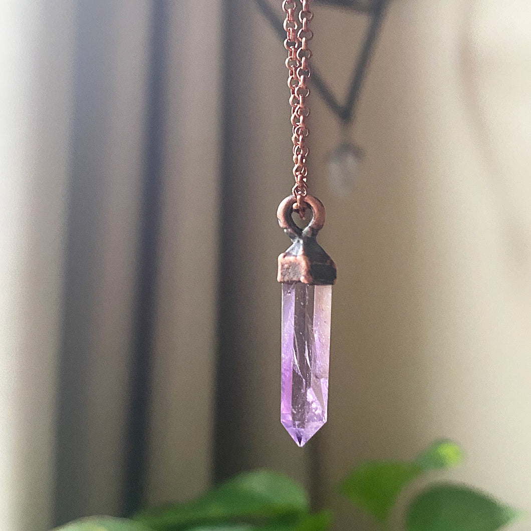 Amethyst Mini Polished Point Necklace #1 - Ready to Ship