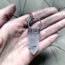 Load image into Gallery viewer, Tourmilinated Quartz Point &amp; Grey Moonstone Necklace
