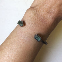 Load image into Gallery viewer, Raw Emerald Chakra Cuff Bracelet - Made to Order
