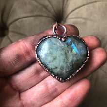Load image into Gallery viewer, Labradorite Heart Necklace #3
