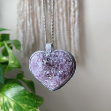 Load image into Gallery viewer, Agate Druzy “Broken Open” Heart Necklace #2 - Ready to Ship
